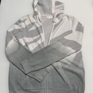 ☁️ Barefoot Dreams CozyChic Ultra Lite‎ Zebra Zip Hoodie – Size L